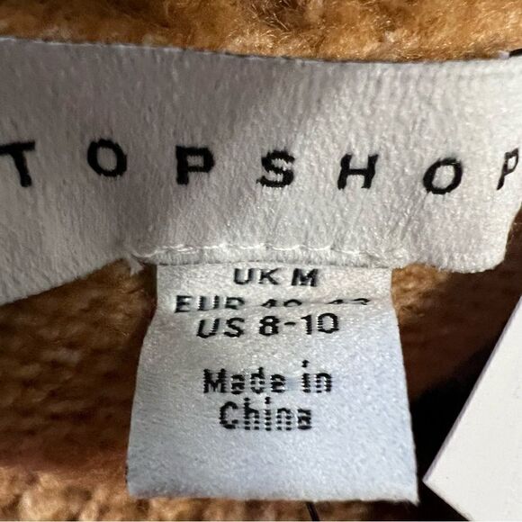 NWT TopShop Brown Snuggly Cowl Neck Cropped‎ Sweater - 8-10 - Picture 13 of 15